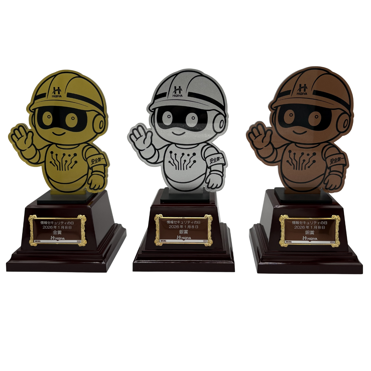 完全オーダーメイドで製作したオリジナル形状のアクリルトロフィー。ラメ入り特殊印刷と厚みのあるアクリルによる高級感ある表彰品