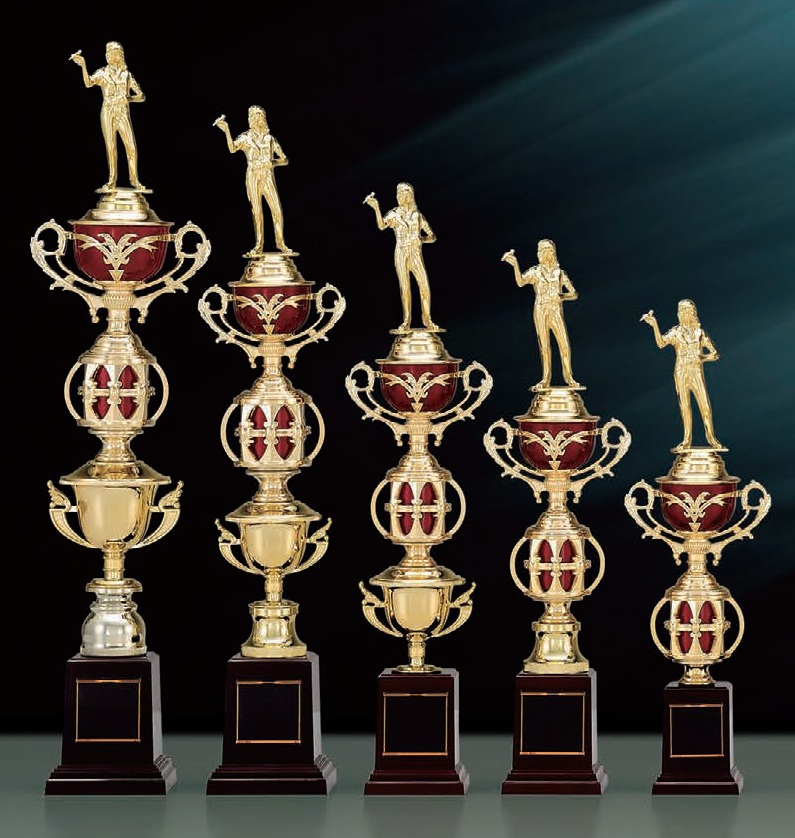 オリジナルトロフィー 2色展開 ブルー レッド 表彰用 スポーツ大会 社内イベント 名入れ対応