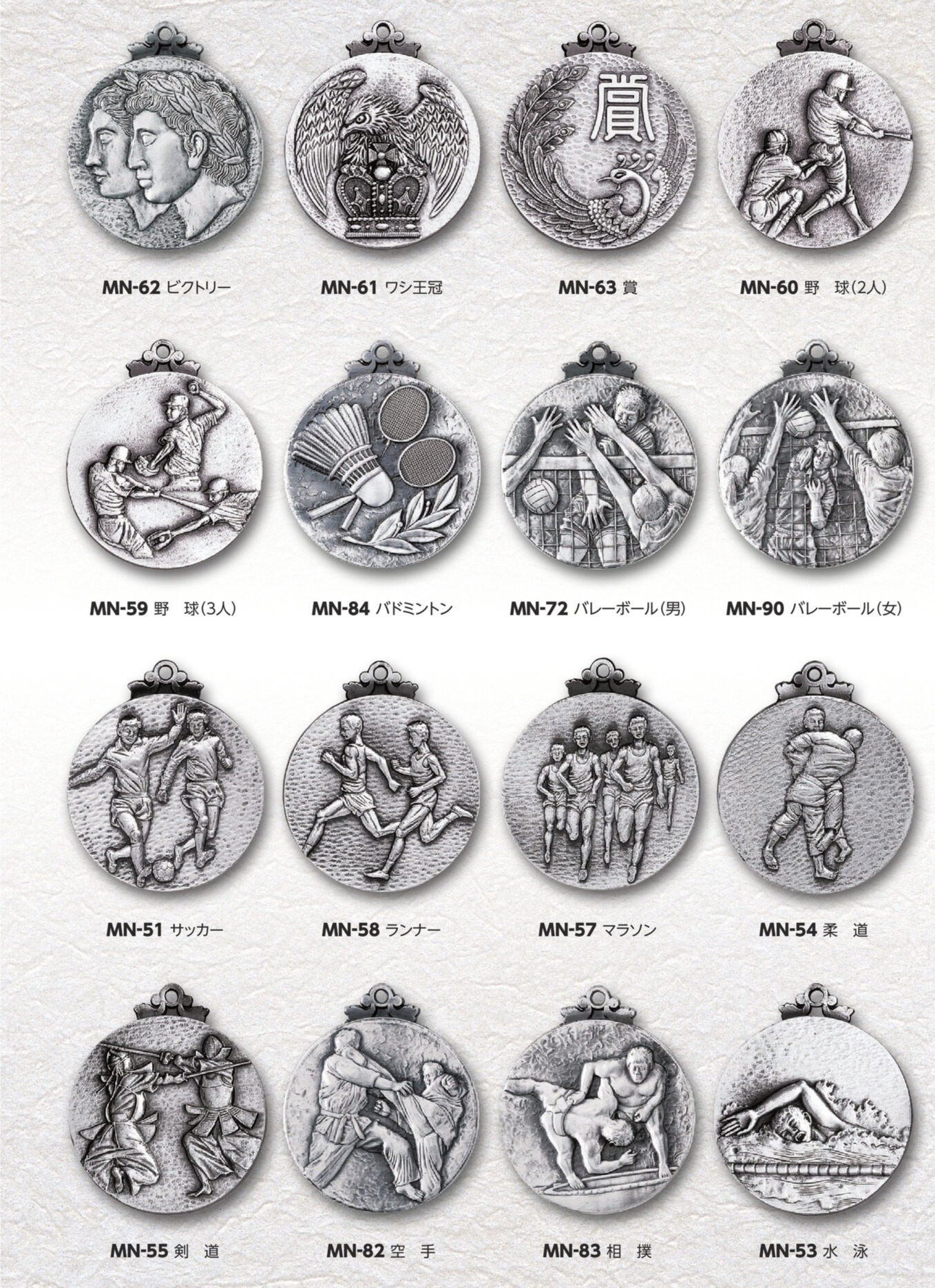 表彰メダル 種目一覧 サッカー 野球 バスケ 表彰用メダル デザイン一覧